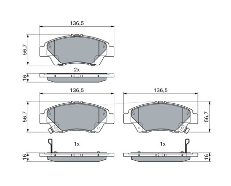 Brake Pad Set, disc brake BP1884 Bosch, Image 7