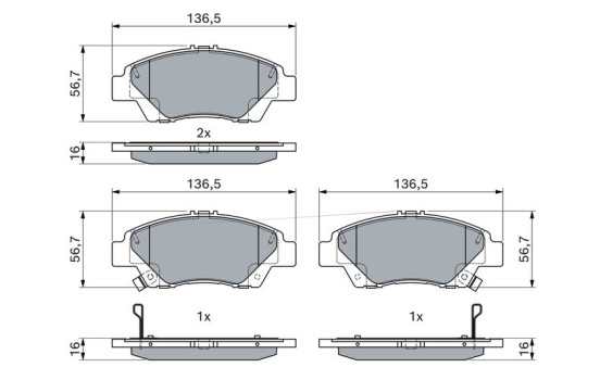 Brake Pad Set, disc brake BP1884 Bosch, Image 5