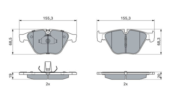 Brake Pad Set, disc brake BP1886 Bosch, Image 3