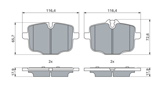 Brake Pad Set, disc brake BP1888 Bosch, Image 5