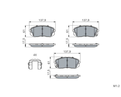 Brake Pad Set, disc brake BP1893 Bosch, Image 5