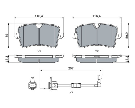 Brake Pad Set, disc brake BP1904 Bosch, Image 7