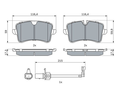 Brake Pad Set, disc brake BP1905 Bosch, Image 7