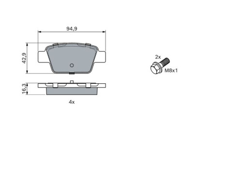 Brake Pad Set, disc brake BP1915 Bosch, Image 7