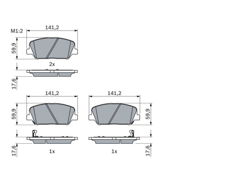 Brake Pad Set, disc brake BP1927 Bosch, Image 2