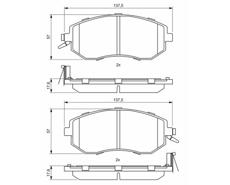 Brake Pad Set, disc brake BP1935 Bosch, Image 8