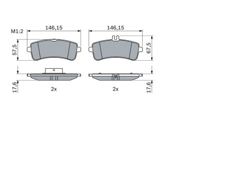 Brake Pad Set, disc brake BP1937 Bosch, Image 7