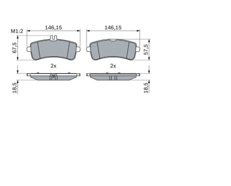 Brake Pad Set, disc brake BP1938 Bosch