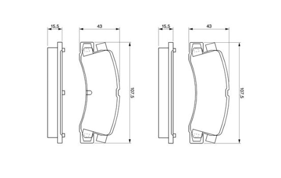 Brake Pad Set, disc brake BP194 Bosch, Image 6