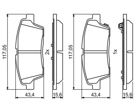Brake Pad Set, disc brake BP1940 Bosch, Image 5