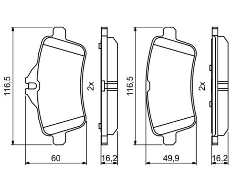 Brake Pad Set, disc brake BP1945 Bosch, Image 7