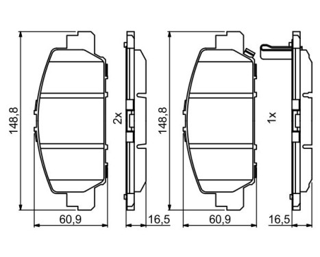 Brake Pad Set, disc brake BP1947 Bosch, Image 7