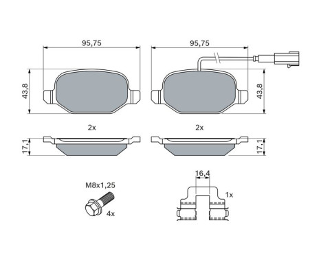 Brake Pad Set, disc brake BP1950 Bosch, Image 7