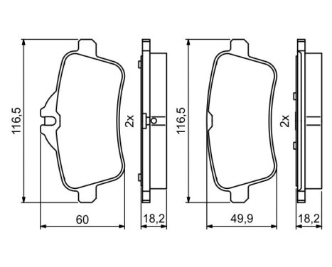 Brake Pad Set, disc brake BP1957 Bosch, Image 7