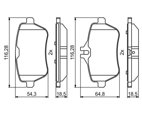 Brake Pad Set, disc brake BP1964 Bosch, Image 7