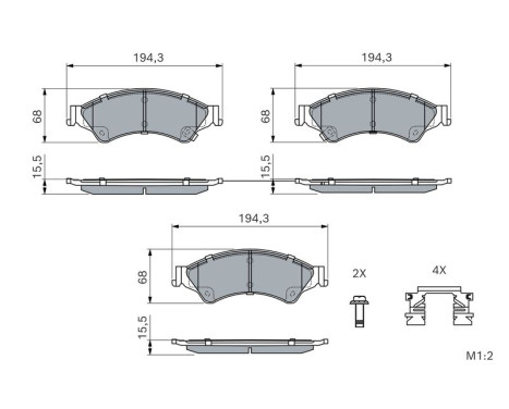 Brake Pad Set, disc brake BP1965 Bosch, Image 7