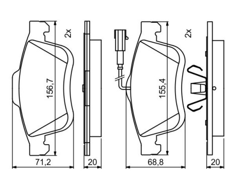 Brake Pad Set, disc brake BP1969 Bosch, Image 7