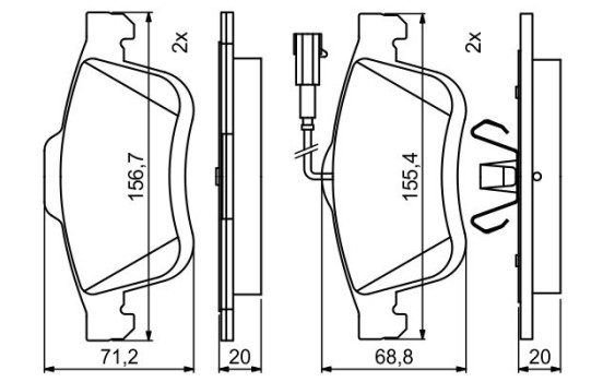 Brake Pad Set, disc brake BP1969 Bosch, Image 5