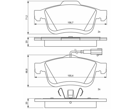 Brake Pad Set, disc brake BP1969 Bosch, Image 8