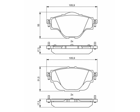 Brake Pad Set, disc brake BP1979 Bosch, Image 8