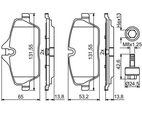 Brake Pad Set, disc brake BP1987 Bosch, Image 7