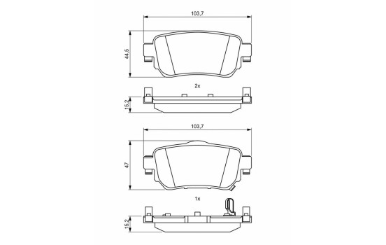 Brake Pad Set, disc brake BP1990 Bosch, Image 8
