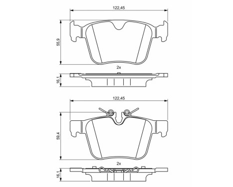 Brake Pad Set, disc brake BP1993 Bosch, Image 8