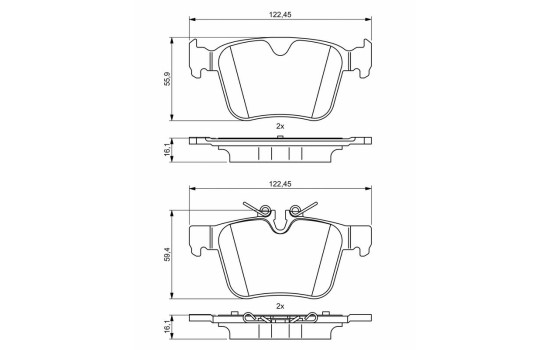 Brake Pad Set, disc brake BP1993 Bosch, Image 8