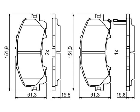 Brake Pad Set, disc brake BP1995 Bosch, Image 7