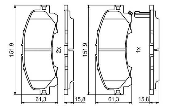 Brake Pad Set, disc brake BP1995 Bosch, Image 7