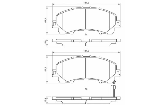 Brake Pad Set, disc brake BP1995 Bosch, Image 8