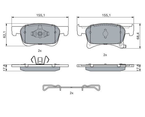 Brake Pad Set, disc brake BP1997 Bosch, Image 7