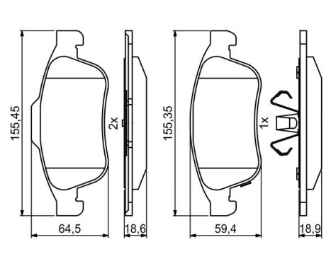 Brake Pad Set, disc brake BP2000 Bosch, Image 7