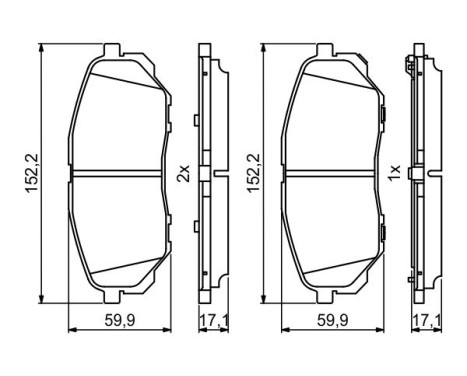 Brake Pad Set, disc brake BP2001 Bosch, Image 7