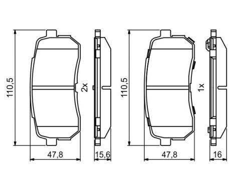 Brake Pad Set, disc brake BP2002 Bosch, Image 6