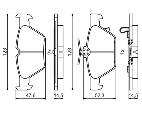 Brake Pad Set, disc brake BP2010 Bosch, Image 5