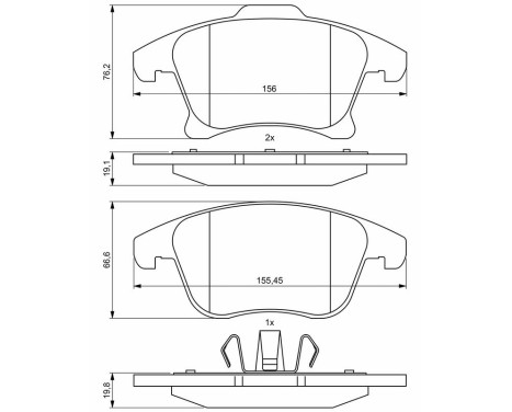 Brake Pad Set, disc brake BP2011 Bosch, Image 8