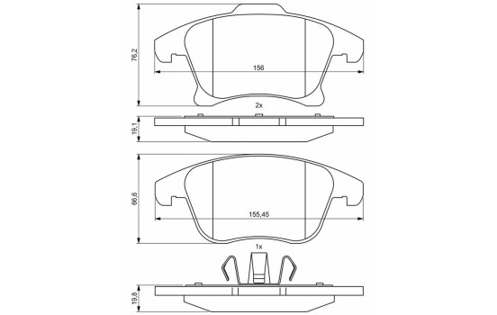 Brake Pad Set, disc brake BP2011 Bosch, Image 8