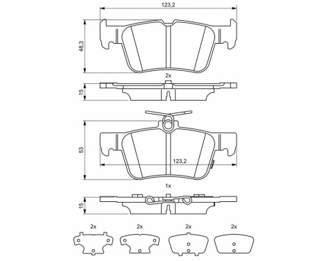 Brake Pad Set, disc brake BP2013 Bosch, Image 8