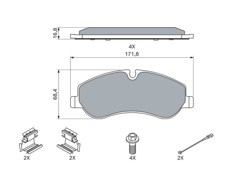 Brake Pad Set, disc brake BP2018 Bosch, Image 7