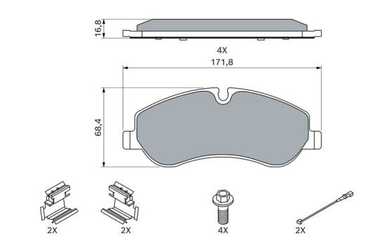 Brake Pad Set, disc brake BP2018 Bosch, Image 7