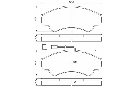 Brake Pad Set, disc brake BP2024 Bosch, Image 8