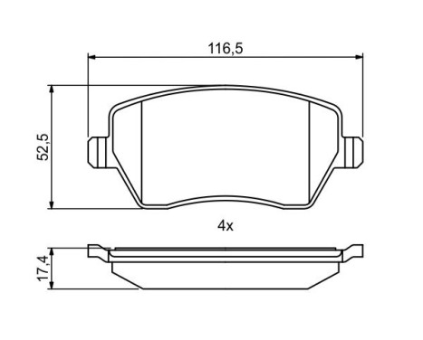 Brake Pad Set, disc brake BP2030 Bosch, Image 7