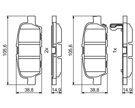 Brake Pad Set, disc brake BP2031 Bosch, Image 7