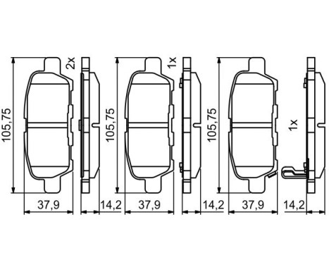 Brake Pad Set, disc brake BP2035 Bosch, Image 7