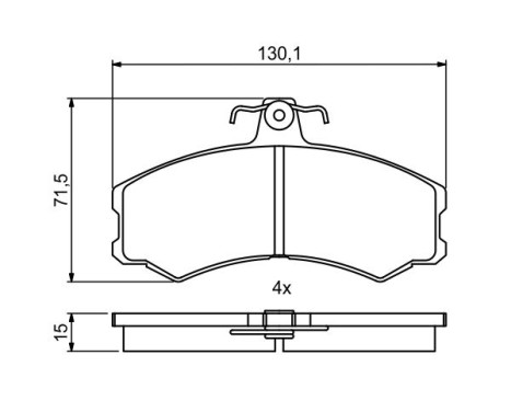 Brake Pad Set, disc brake BP2040 Bosch, Image 7