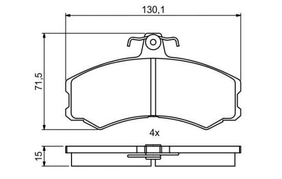 Brake Pad Set, disc brake BP2040 Bosch, Image 7