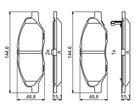 Brake Pad Set, disc brake BP2041 Bosch, Image 7