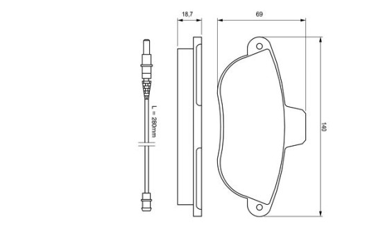 Brake Pad Set, disc brake BP205 Bosch, Image 3