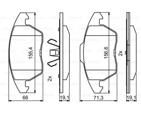 Brake Pad Set, disc brake BP2051 Bosch, Image 7